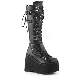 Gothic Platform Lace Up Knee High Boots
